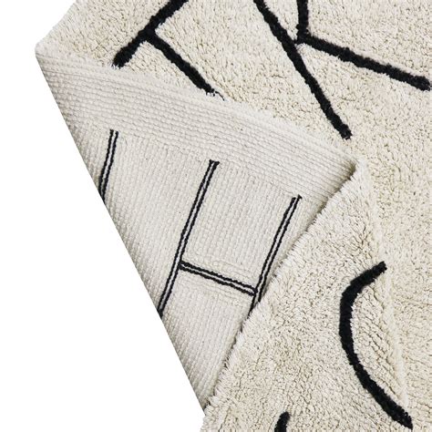 Lorena Canals Teppich 'ABC' natur/schwarz 150cm waschbar online kaufen