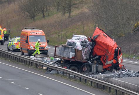 lorry crash a14 yesterday