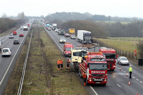 lorry crash a55 today