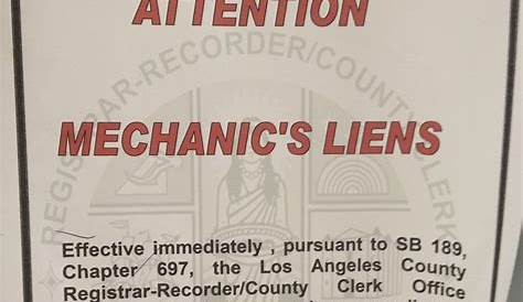 Mechanics Lien Service and Recording | Construction Attorney Los