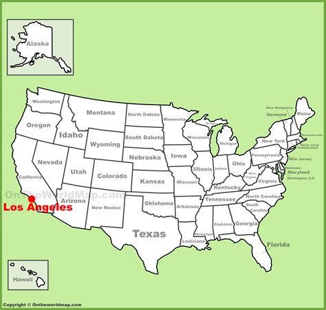 Los Angeles On A Usa Map