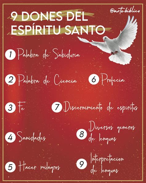 los 9 dones del espiritu santo