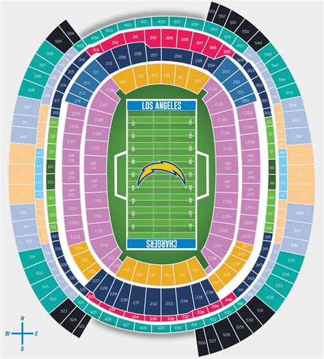 los angeles chargers stadium seating capacity