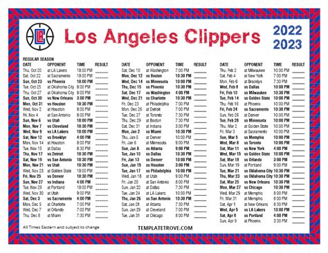 los angeles clippers remaining schedule