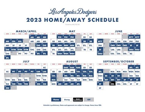 los angeles dodgers schedule 2023 home games