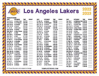 los angeles lakers 2022-23 schedule