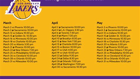 los angeles lakers basketball schedule 2