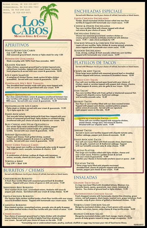 los cabos restaurant near me menu