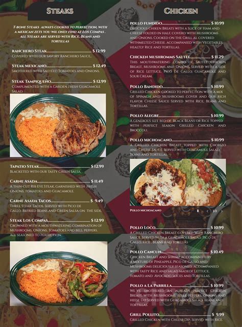 los compas mexican restaurant menu