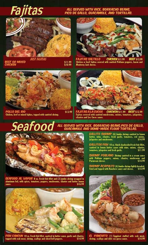 los cucos restaurant menu