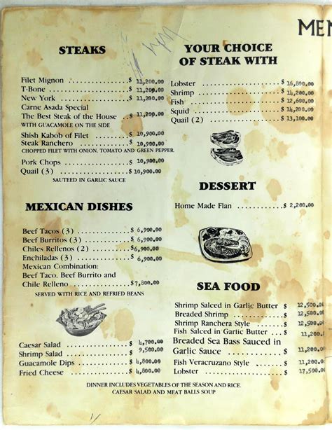 los pelicanos restaurant menu