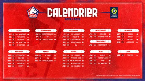 losc calendrier match