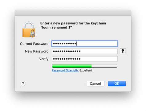 Reset Keychain Password on mac