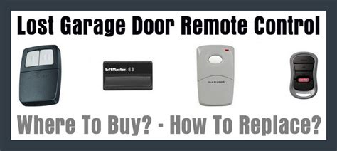 lost garage door remote