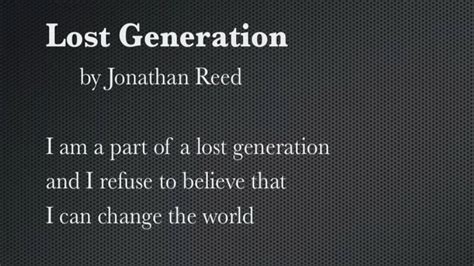 lost generation by jonathan reed