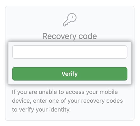 lost github recovery code