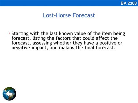 lost horse forecast