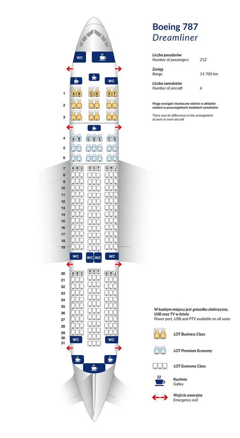 lot boeing 787-8 seat map