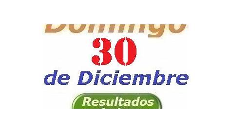 Sorteo Dominical del Miércoles 30 de Diciembre de 2020