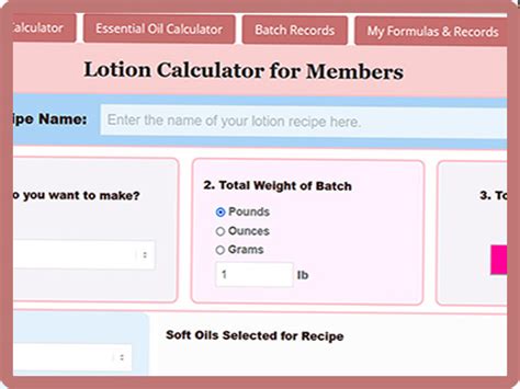 Lotion Bar Calculator
