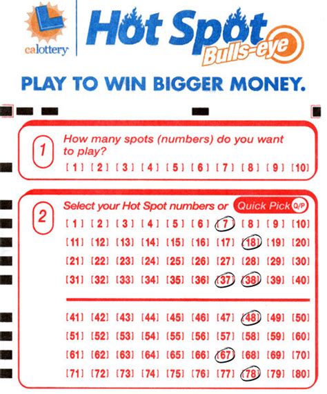 lottery hot spot results ca