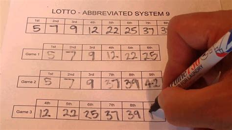 lotto numbers and their parts