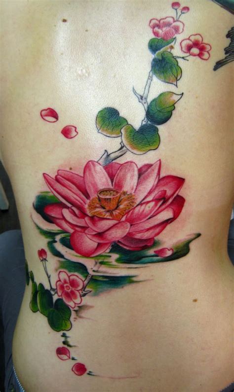 +21 Lotus Flower Vine Tattoo Designs Ideas