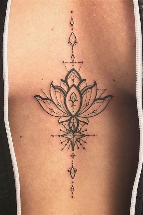 Famous Lotus Sternum Tattoo Design 2023