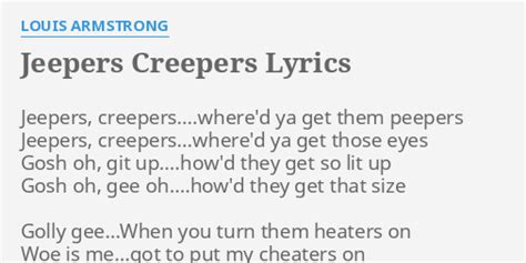 louis armstrong jeepers creepers lyrics