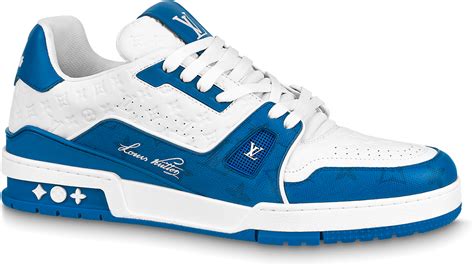 louis vuitton blue and white trainers