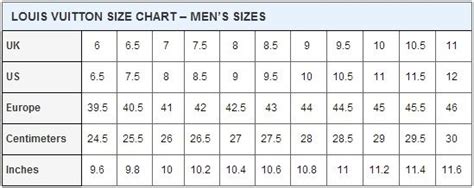 louis vuitton men's shoe size chart