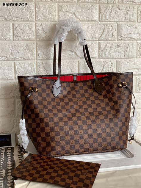 louis vuitton neverfull mm damier red