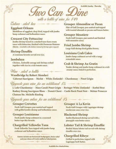 louisiana lagniappe orange beach menu