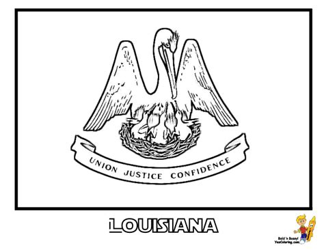 louisiana state flag coloring pages