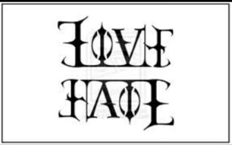 Incredible Love Hate Ambigram Tattoo Designs References