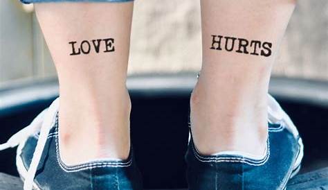 Love Hurts Temporary Tattoo Sticker set of 2 - Etsy