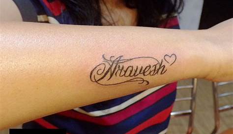Side Wrist Tattoo Her Name With Love Symbol Tattoos By Swanand