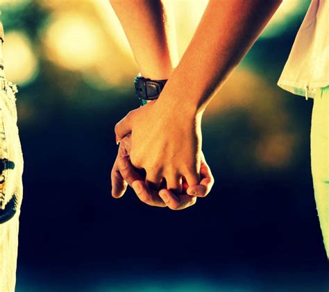 Love couple holding hands