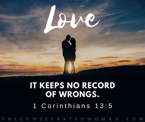 love keeps no record of wrongdoing
