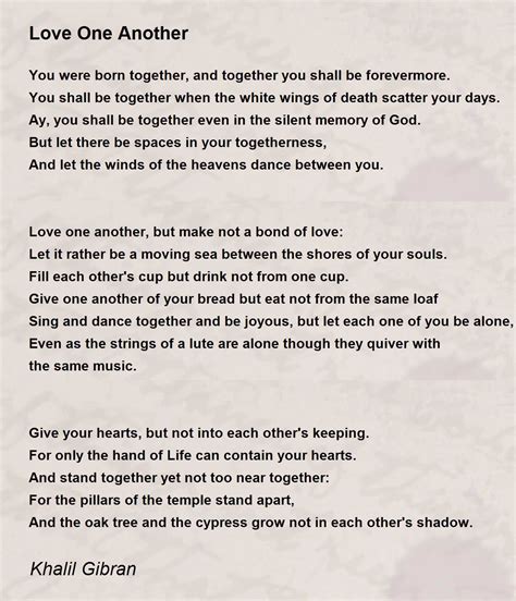 love one another by khalil gibran