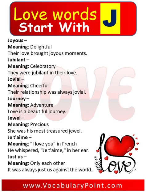 love word with j