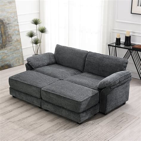Loveseat With Ottoman Set