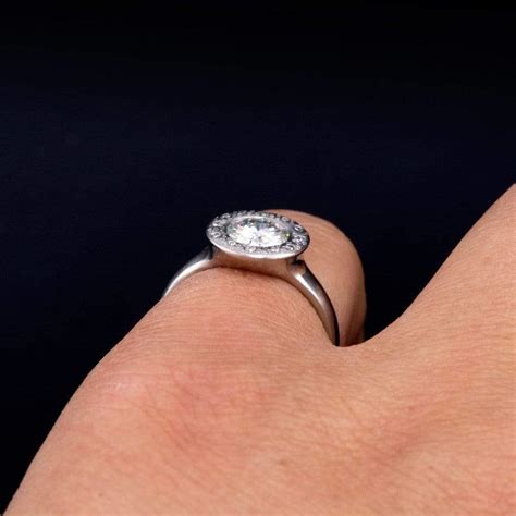 low profile halo engagement rings