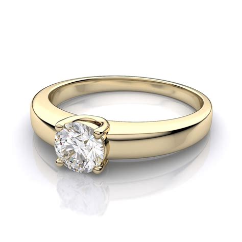low set solitaire diamond engagement rings