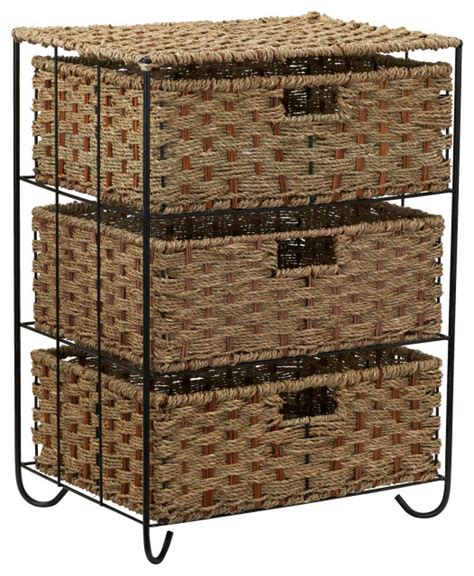 Low Wicker Storage Unit