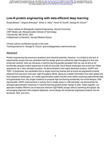 Low-N Protein Engineering With Data-Efficient Deep Learning