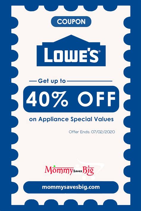 Lowe’s 10 off Appliances over 396 Lowes discount, Lowes coupon