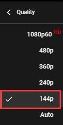 Lowering video quality settings to reduce buffering