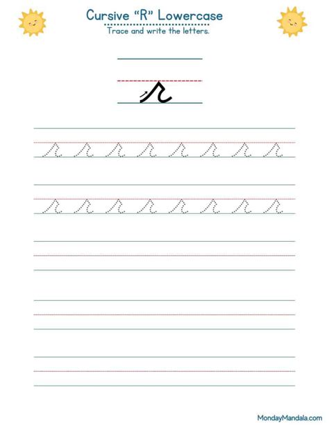 lowercase r in cursive