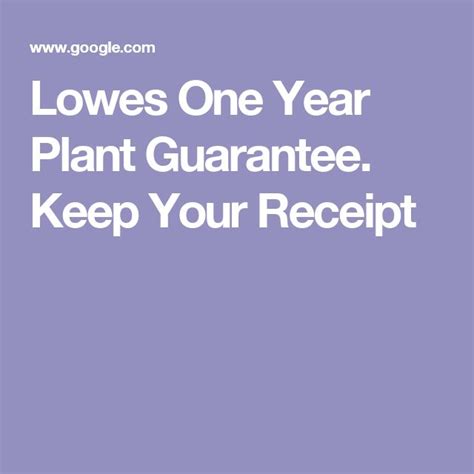Lowes Tree 1 Year Guarantee